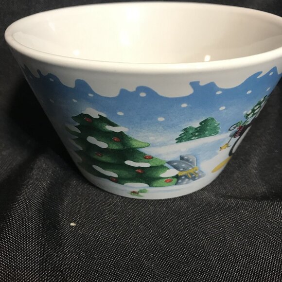 Cute Life @ Home Christmas Penguins Ceramic Bowl 5 1/2 x 3" Winter Fun - Picture 5 of 7